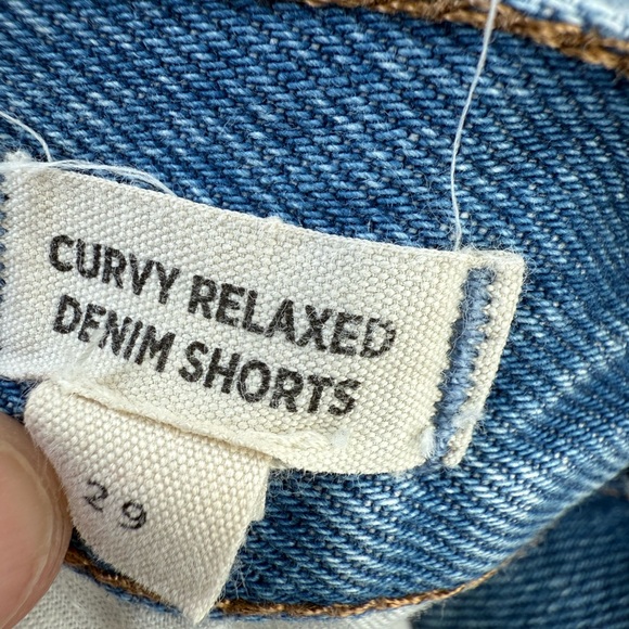 MADEWELL Curvy Relaxed Denim Shorts Blue Jean Distressed Cut Off Button Fly 29 - Picture 7 of 10